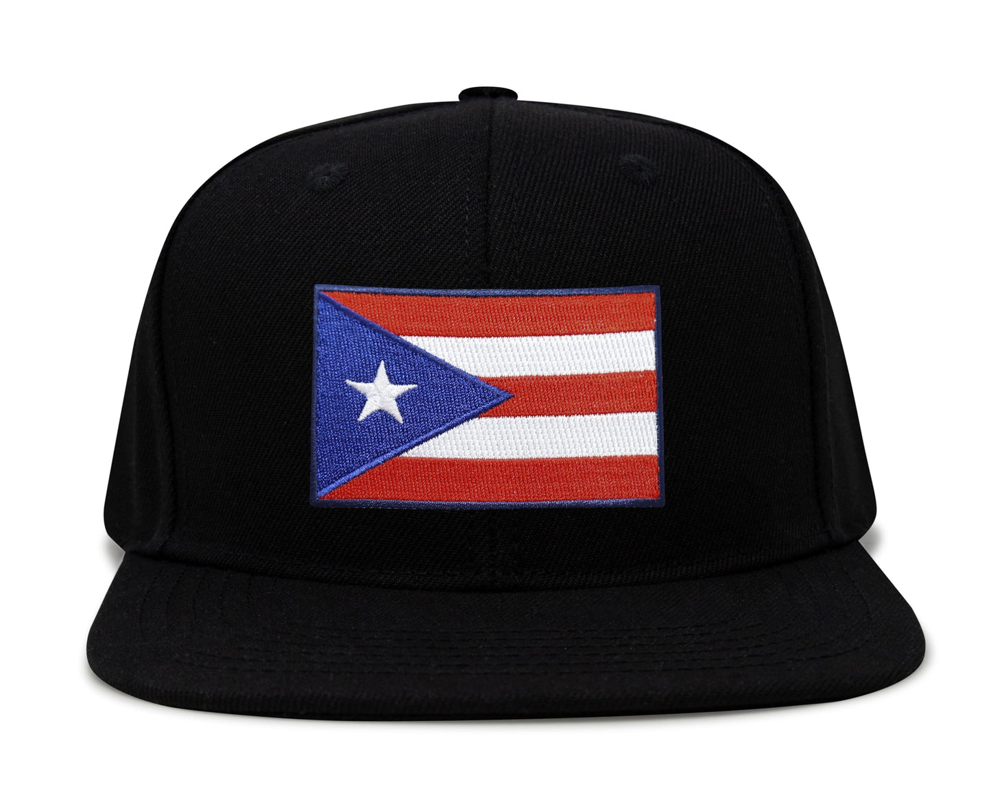 International Tie Puerto Rico Hat for Men and Women - Snapback Trucker Baseball Cap (Black Flatbill)