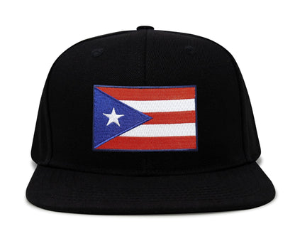 International Tie Puerto Rico Hat for Men and Women - Snapback Trucker Baseball Cap (Black Flatbill)