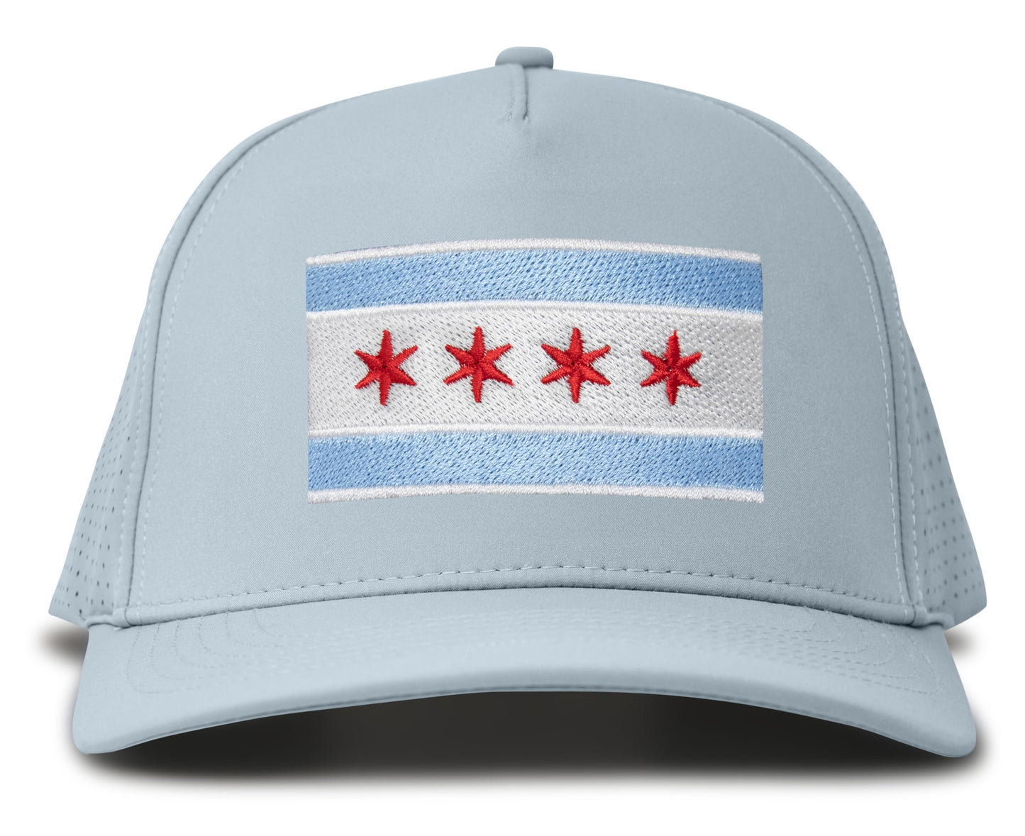 Sky Blue Chicago Flag Hat Front View