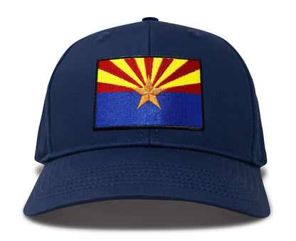 International Tie Arizona Flag Hat for Men and Women - Snapback Trucker Baseball Cap (All Navy)
