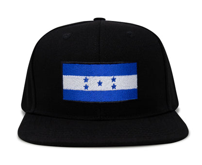 International Tie Honduras Flag Hat for Men and Women - Adjustable Snapback Trucker Baseball Cap (Black Flatbill)