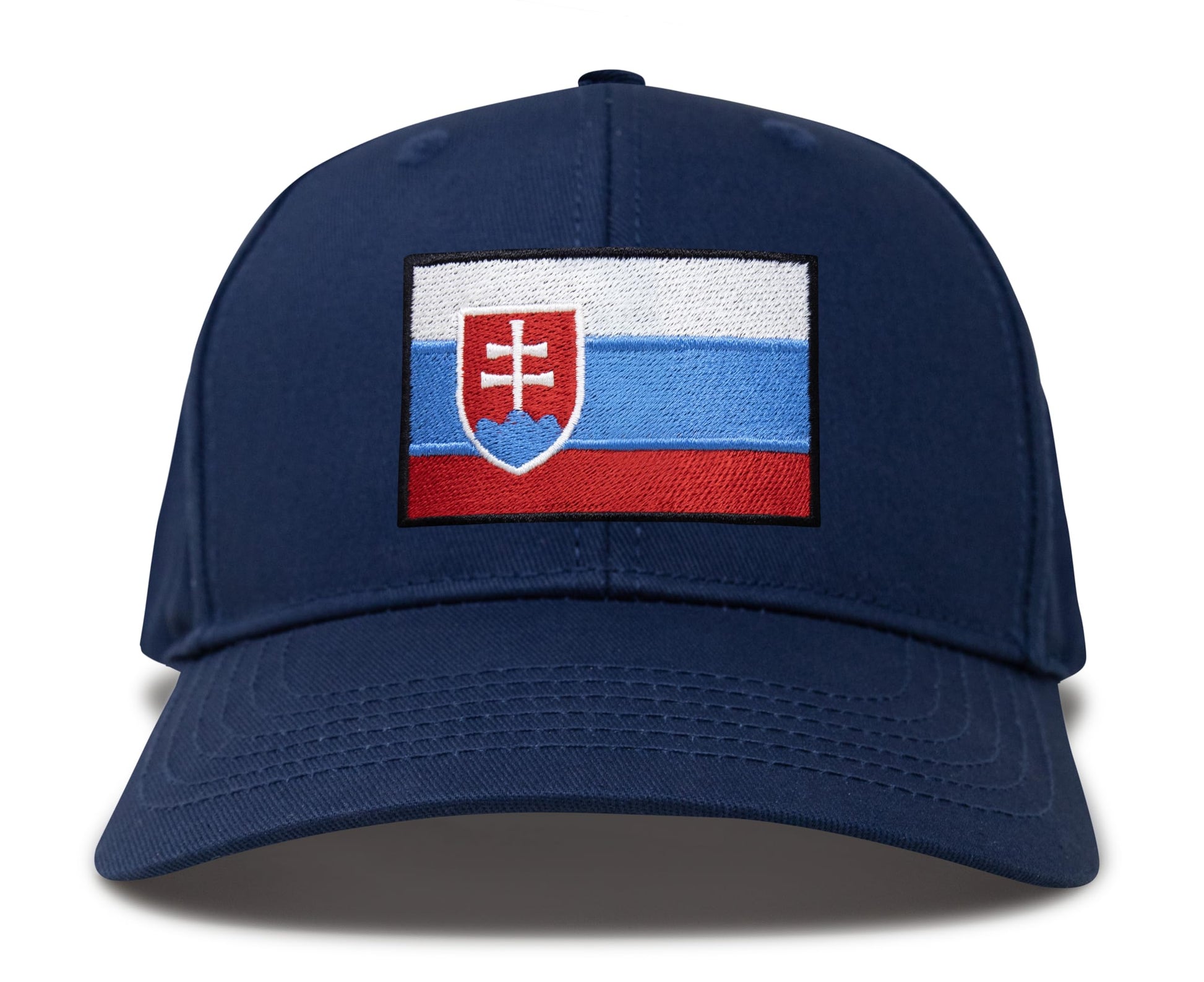 International Tie Country Hat for Men and Women, Adjustable Snapback Trucker Baseball Cap with Embroidered Patch (Slovakia, All Navy) - International Tie
