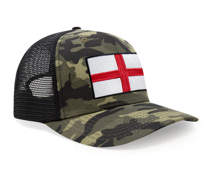 International Tie England - Saint George Flag Hat for Men and Women, Adjustable Snapback Trucker Baseball Cap (Camouflage)