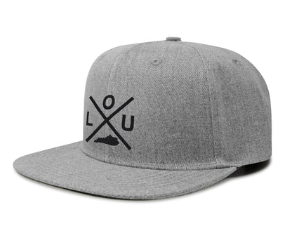 International Tie LOU (Louisville) - Hat for Men and Women - Snapback Trucker Baseball Cap (Grey Flatbill)