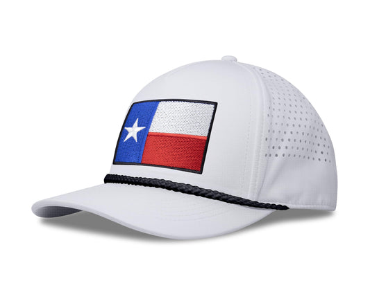 Performance Golf Hat – Adjustable Snapback Trucker Baseball Cap for Men & Women - Jetset Series (Texas, Arctic White)