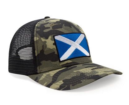 Scottish Flag Hat for Men and Women – Snapback Trucker Baseball Cap by International Tie (Camouflage)