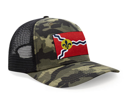 St. Louis Flag Hat for Men and Women – Snapback Trucker Baseball Cap by International Tie (Camouflage)