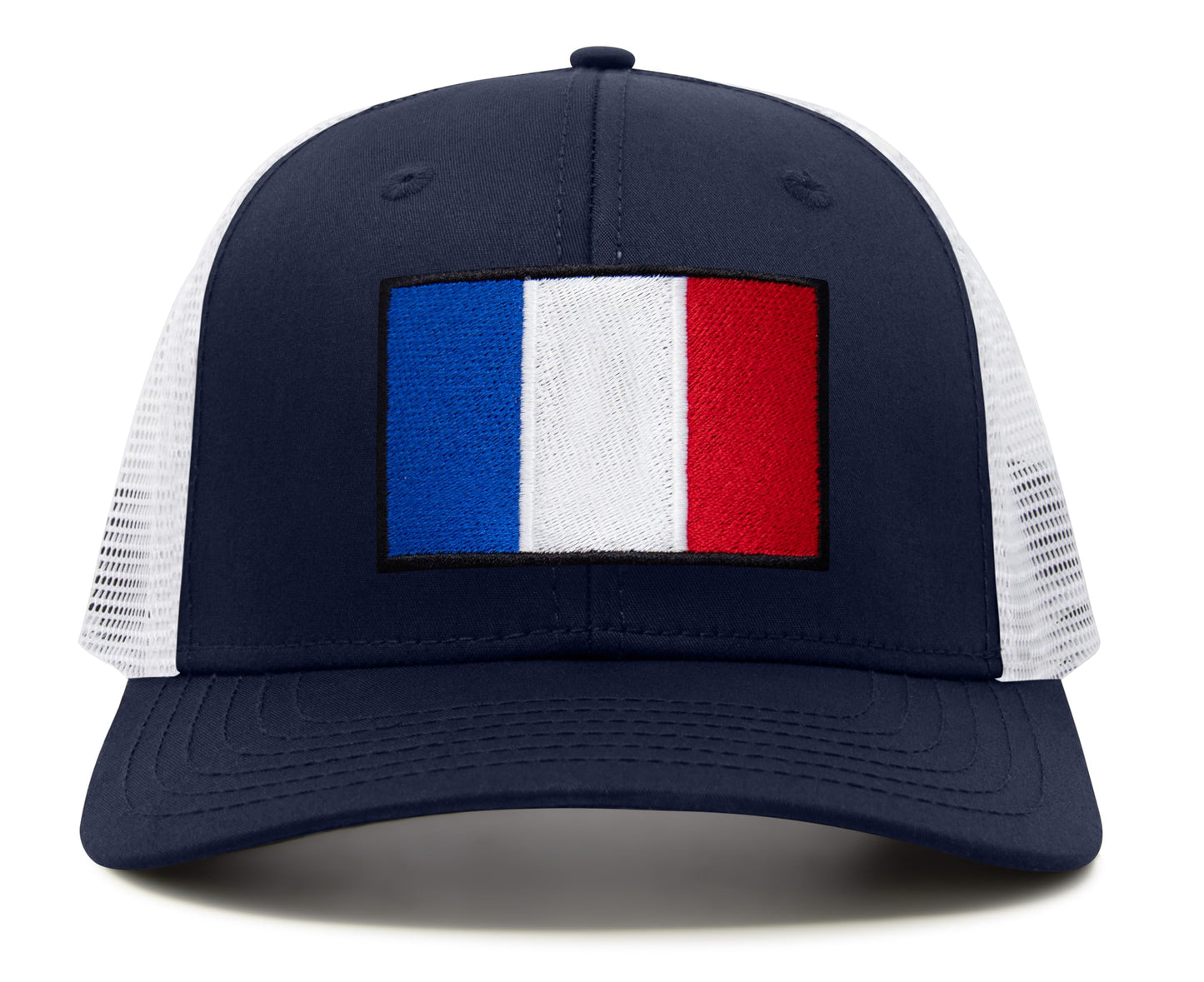 International Tie French Flag Hat for Men and Women - France Snapback Trucker Baseball Cap (Navy White)