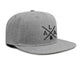 International Tie State City Hat for Men and Women, Snapback Trucker Baseball Cap with Embroidered Cross Logo (Alabama - ALA, Grey Flatbill) - International Tie