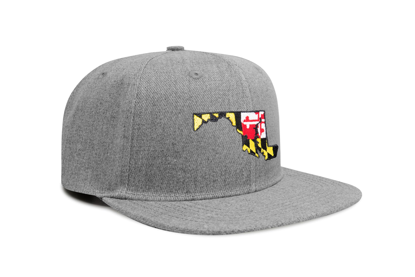 International Tie Stateline Flag Hat for Men and Women - Snapback Trucker Baseball Cap (Maryland, Grey Flatbill) - International Tie