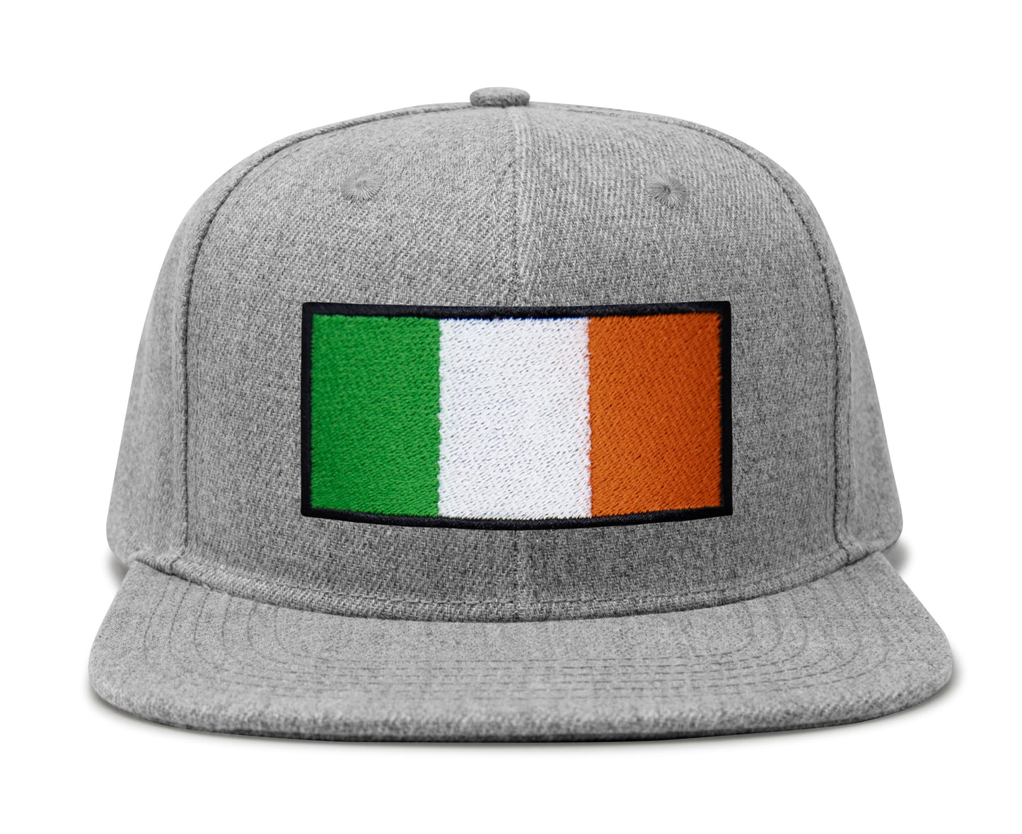 International Tie Irish Flag Hat for Men and Women - Ireland Snapback Trucker Baseball Cap (Grey Flatbill)