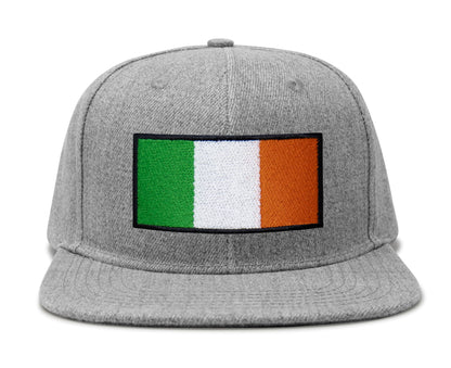 International Tie Irish Flag Hat for Men and Women - Ireland Snapback Trucker Baseball Cap (Grey Flatbill)