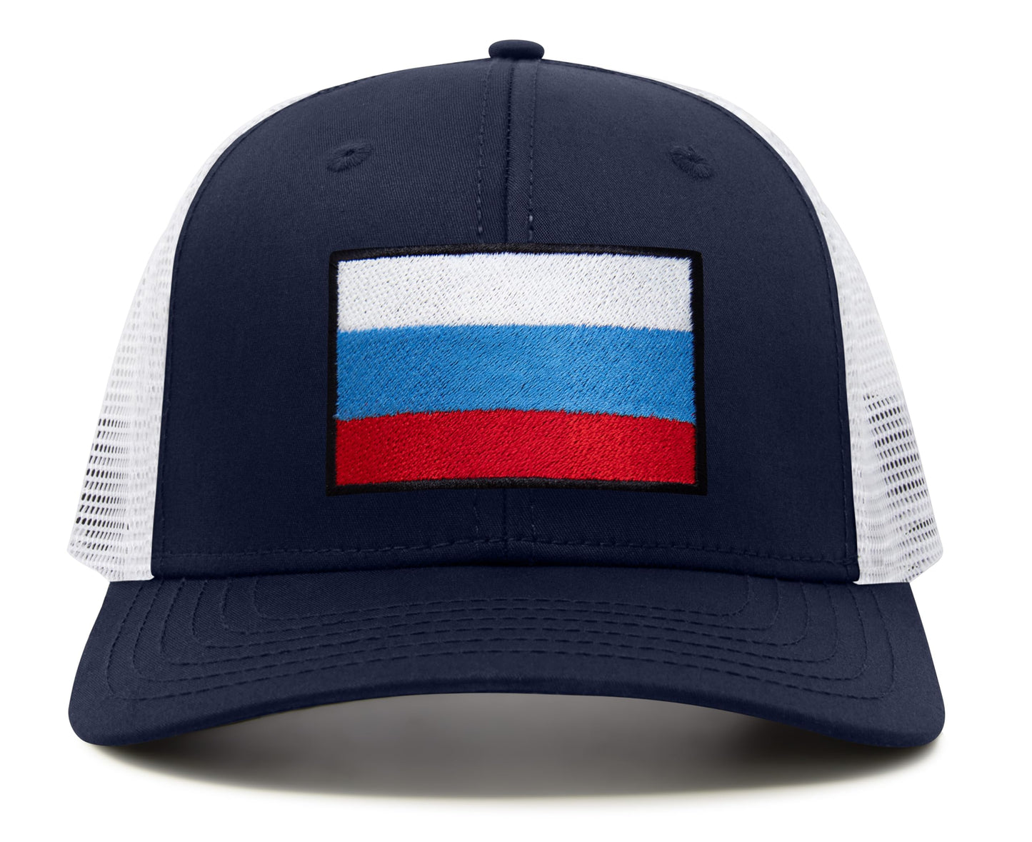 International Tie Russian Flag Hat for Men and Women - Adjustable Snapback Trucker Baseball Cap (All Navy)