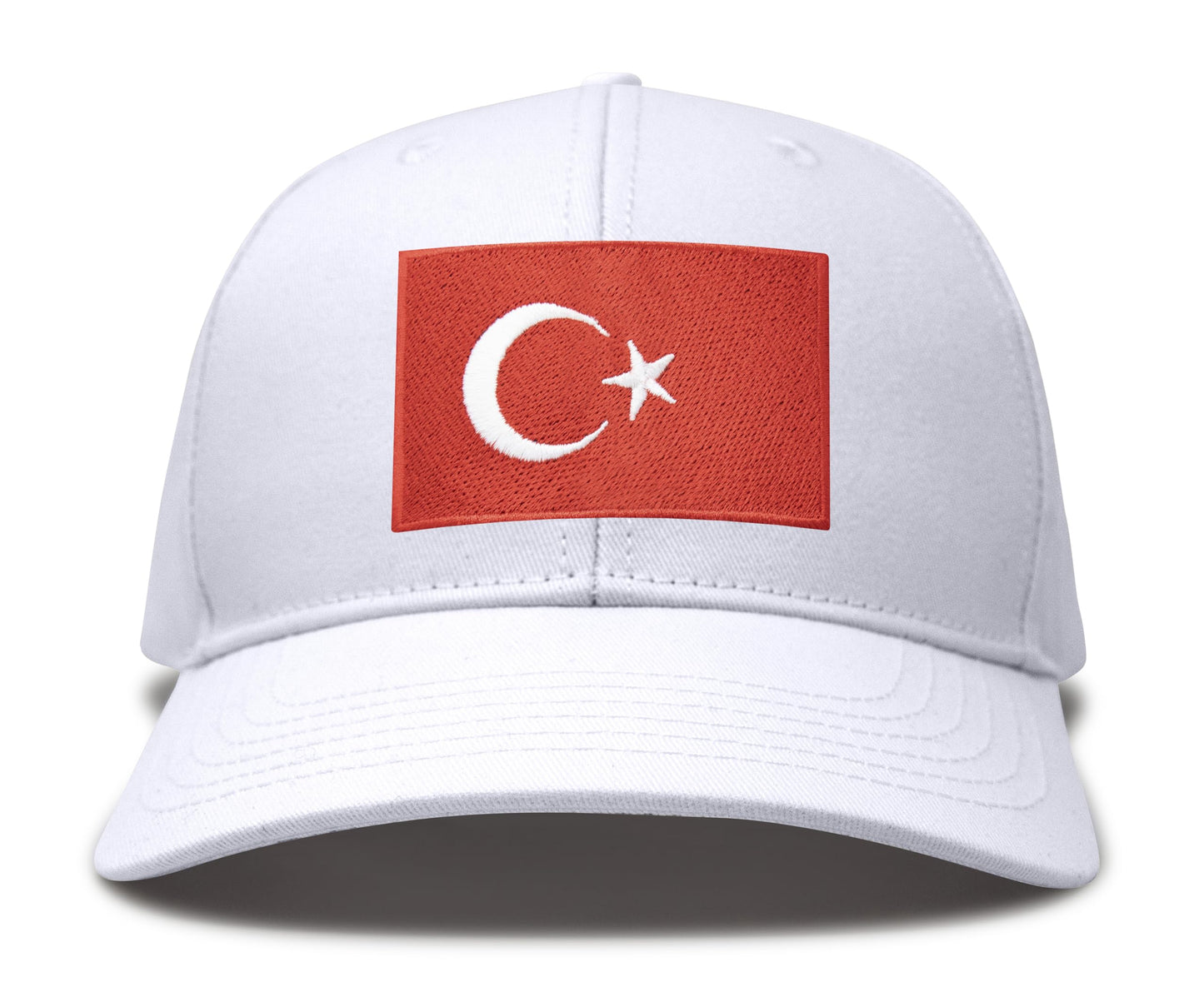 International Tie Country Hat for Men and Women, Adjustable Snapback Trucker Baseball Cap with Embroidered Patch (Turkey, All White) - International Tie
