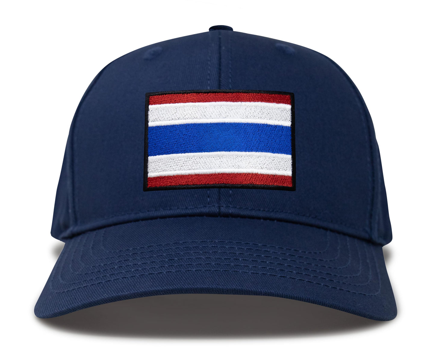 International Tie Country Hat for Men and Women, Adjustable Snapback Trucker Baseball Cap with Embroidered Patch (Thailand, All Navy) - International Tie
