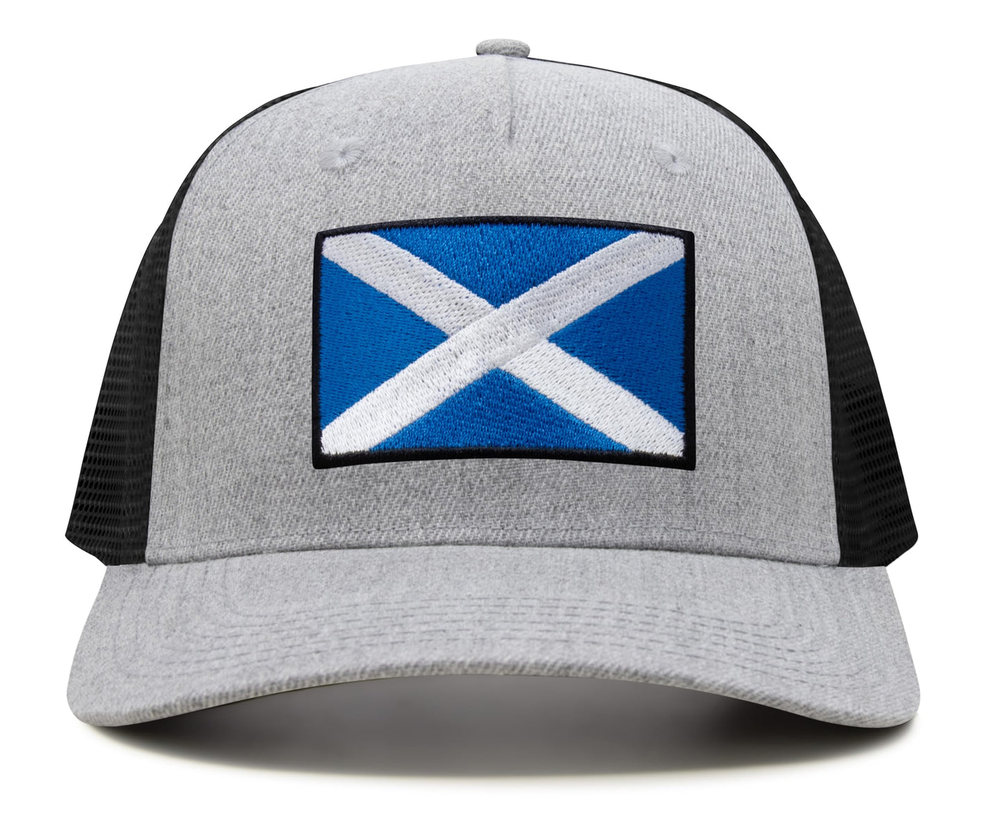 International Tie Scotland Hat for Men and Women - Snapback Trucker Baseball Cap (Grey/Black)