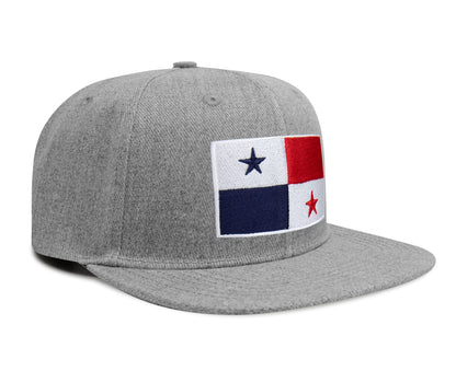 International Tie Panama Flag Hat for Men and Women - Adjustable Snapback Trucker Baseball Cap (Grey Flatbill)