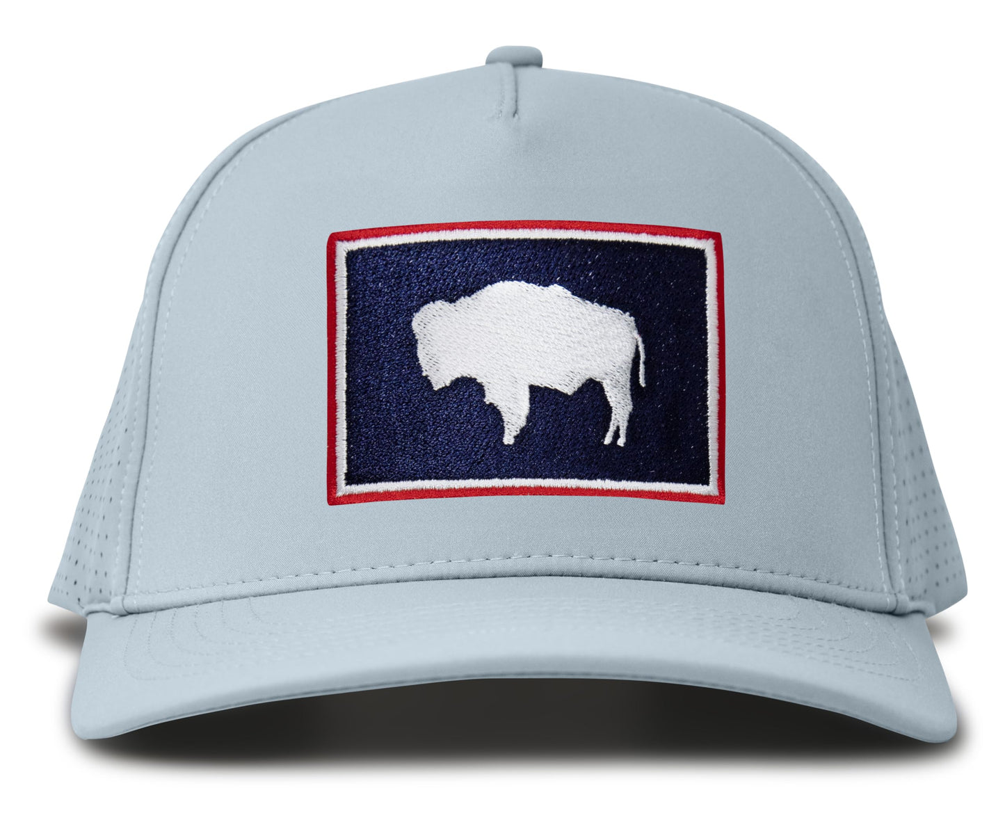 Sky Blue Wyoming Flag Performance Hat Front View
