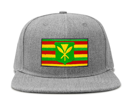 International Tie Kanaka Maoli Hat for Men and Women - Snapback Trucker Baseball Cap (Grey Flatbill)