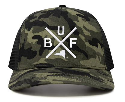 International Tie Texas Hat for Men and Women, BUF Snapback Trucker Baseball Cap, Embroidered Cross Logo (Camouflage)
