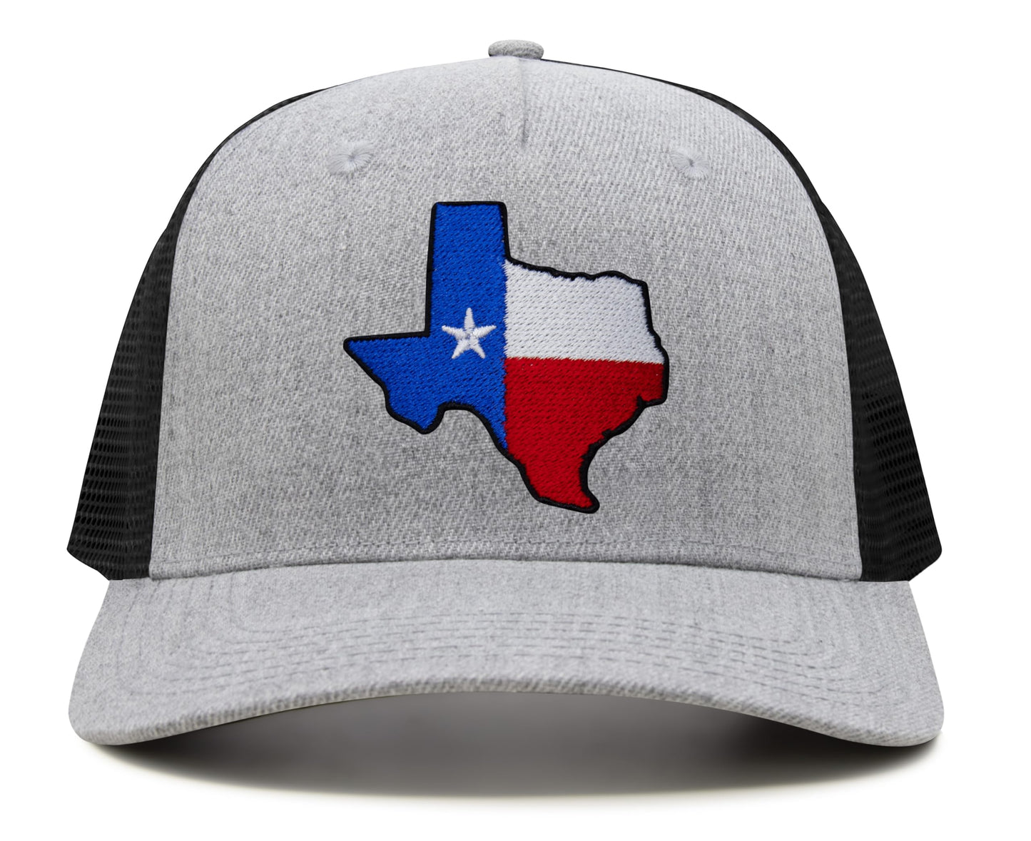 International Tie Hat for Men and Women, Adjustable Snapback Trucker Baseball Cap with Embroidered Patch (Texas, Grey Black)
