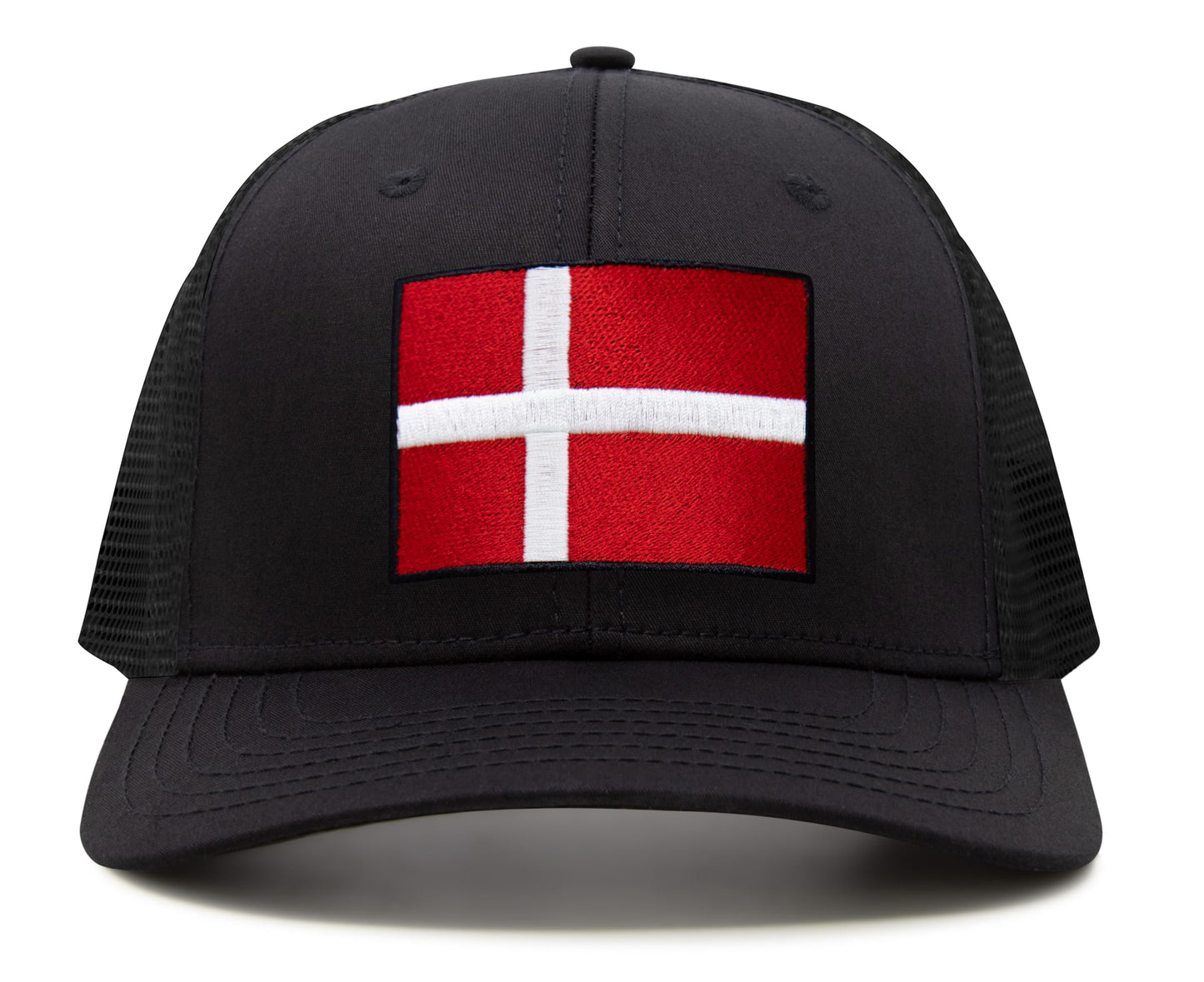 Denmark Flag Hat for Men and Women – Adjustable Snapback Baseball Cap by International Tie (All Black)