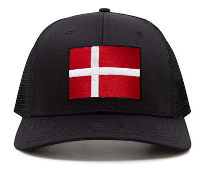 Denmark Flag Hat for Men and Women – Adjustable Snapback Baseball Cap by International Tie (All Black)