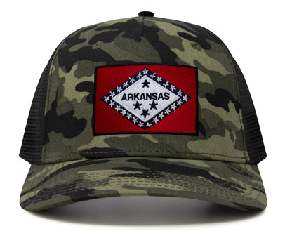 Arkansas Flag Hat for Men and Women – Snapback Trucker Baseball Cap by International Tie (Camouflage)