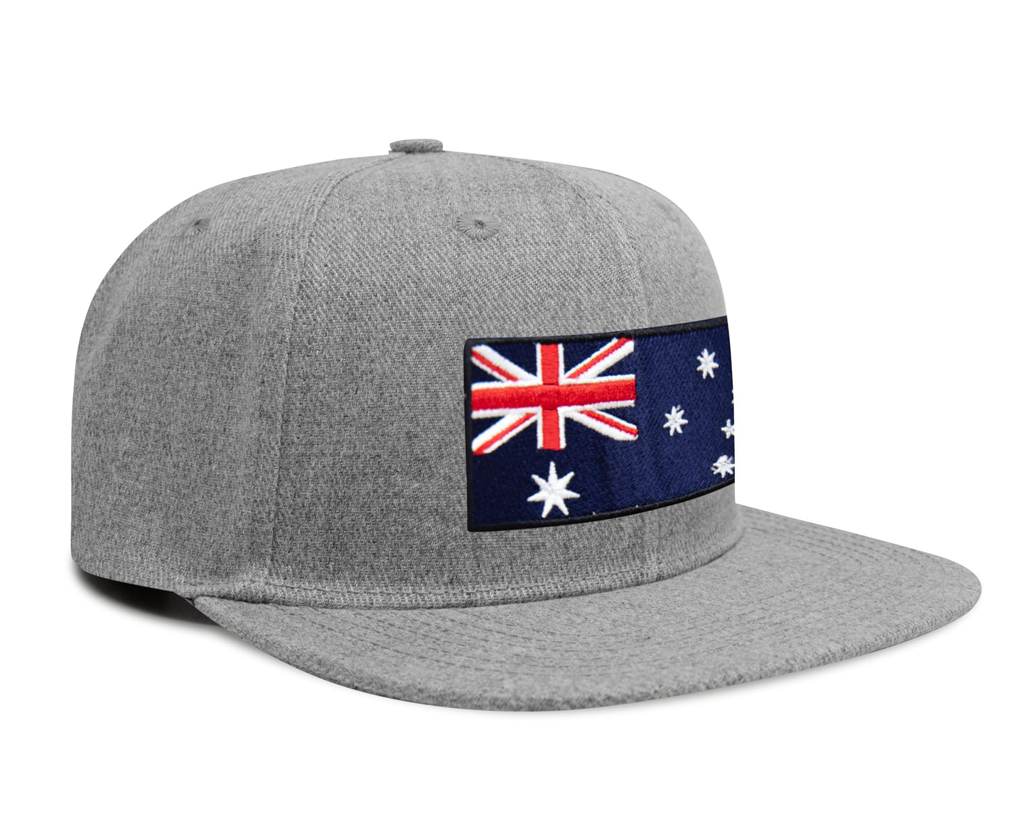 International Tie Country Hat for Men and Women, Adjustable Snapback Trucker Baseball Cap with Embroidered Patch (Greenland, Grey Flatbill) - International Tie
