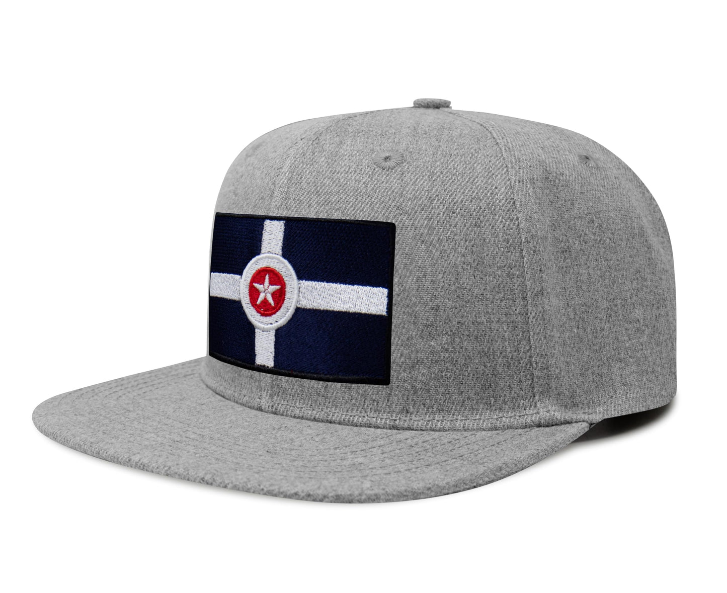 International Tie Indianapolis Flag Hat for Men and Women – Snapback Trucker Baseball Cap (Grey Flatbill)