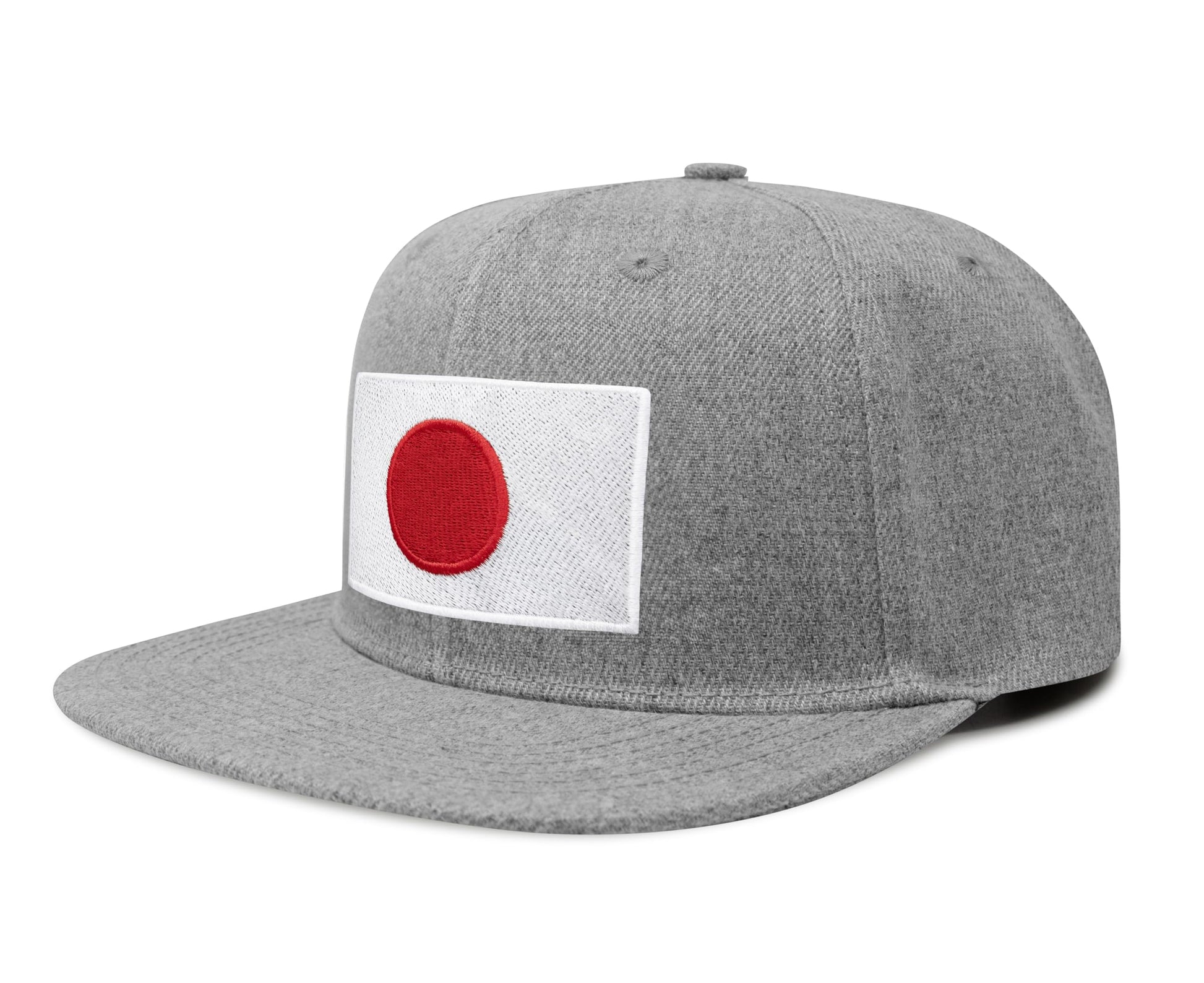 International Tie Country Hat for Men and Women, Adjustable Snapback Trucker Baseball Cap with Embroidered Patch (Japan, Grey Flatbill) - International Tie