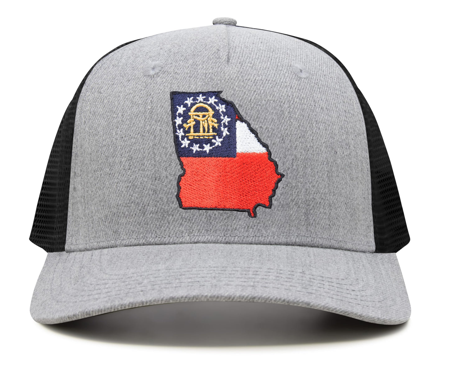 International Tie Stateline Flag Hat for Men and Women - Snapback Trucker Baseball Cap (Georgia, Grey Black) - International Tie