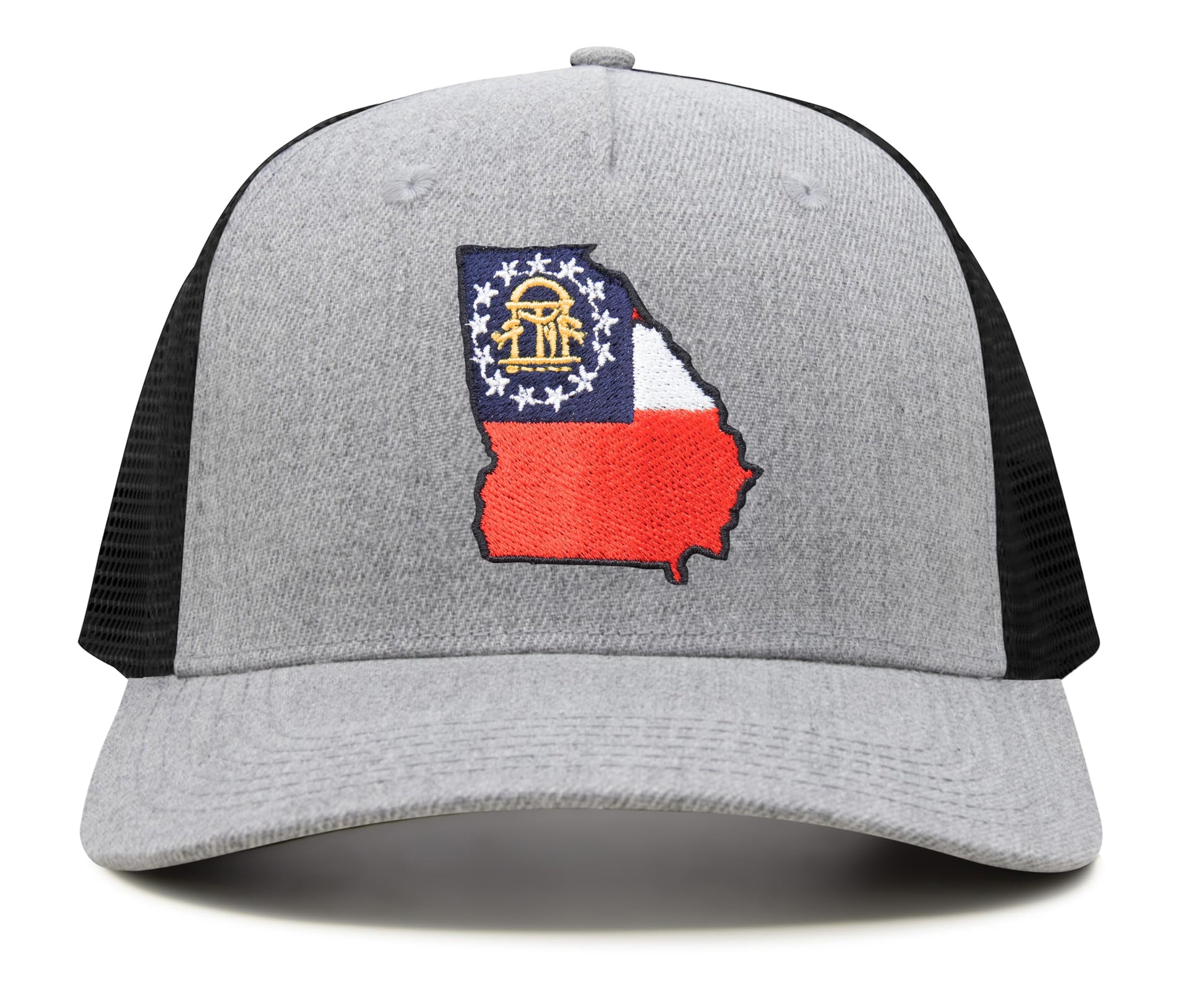 International Tie Stateline Flag Hat for Men and Women - Snapback Trucker Baseball Cap (Georgia, Grey Black) - International Tie