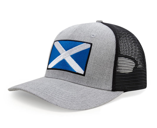 International Tie Scotland Hat for Men and Women - Snapback Trucker Baseball Cap (Grey/Black)