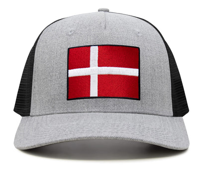 Denmark Flag Hat for Men and Women – Adjustable Snapback Baseball Cap by International Tie (Grey Black)