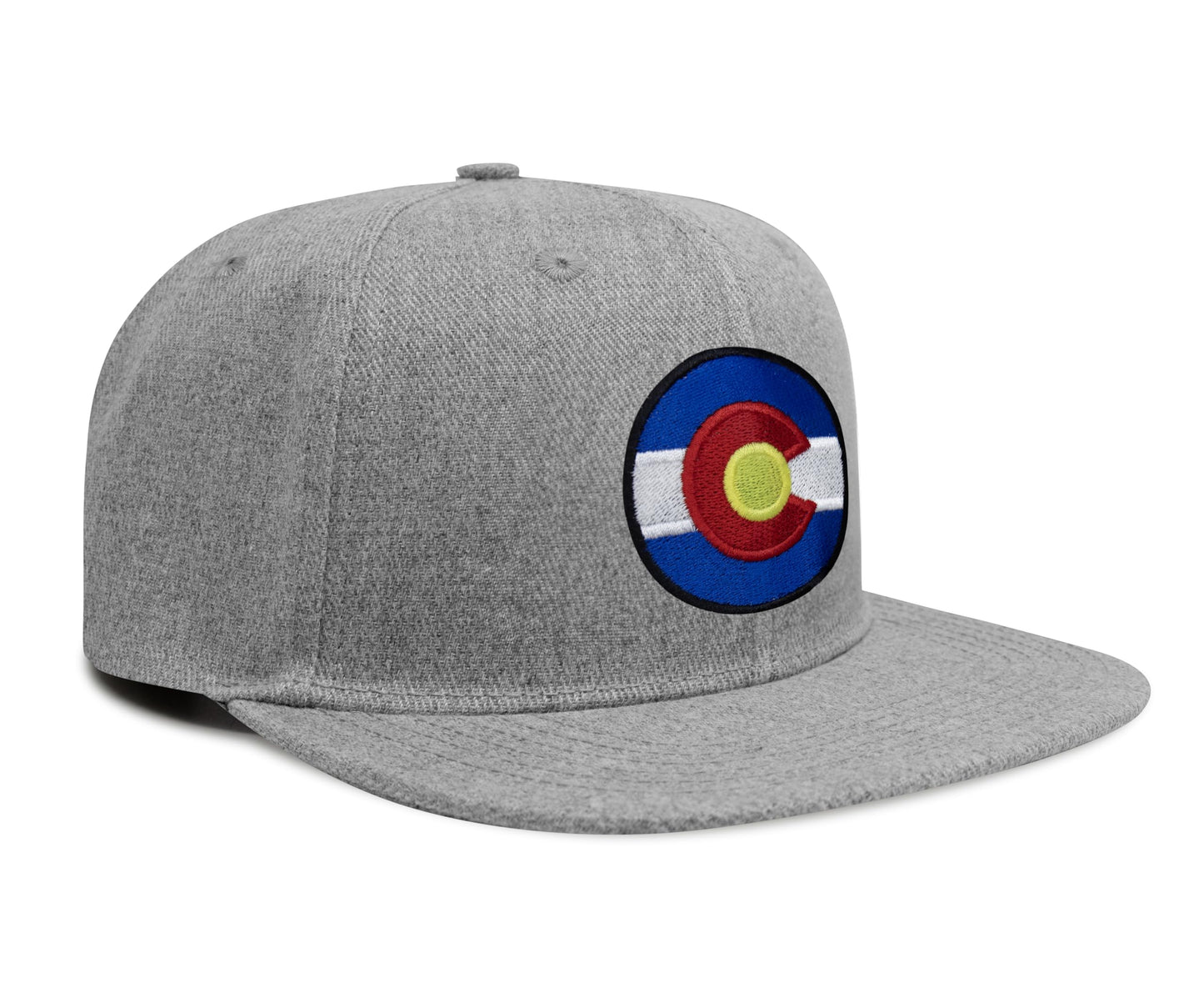 International Tie Stateline Flag Hat for Men and Women - Snapback Trucker Baseball Cap (Colorado, Grey Flatbill)