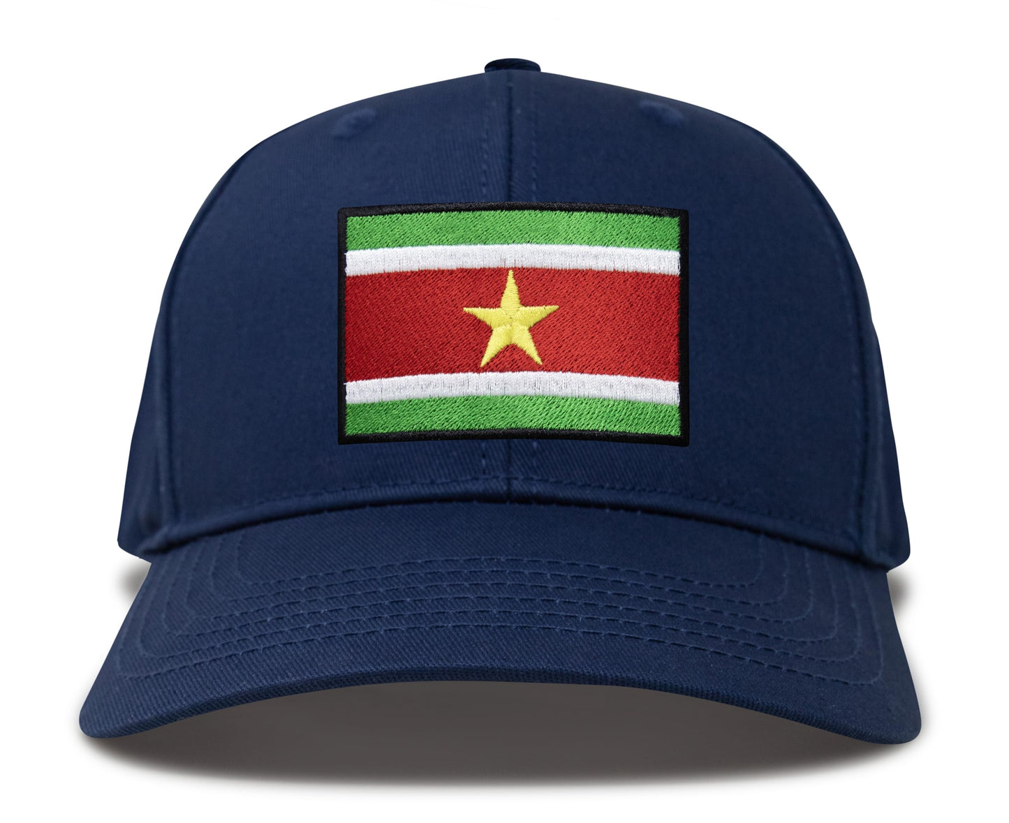 International Tie Country Hat for Men and Women, Adjustable Snapback Trucker Baseball Cap with Embroidered Patch (Suriname, All Navy) - International Tie