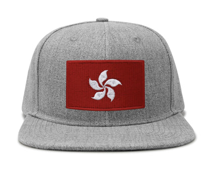 International Tie Hong Kong Flag Hat for Men and Women – Snapback Trucker Baseball Cap (Grey Flatbill)