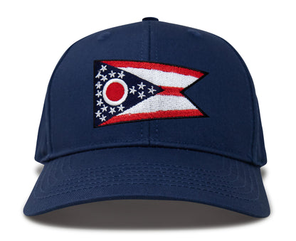 International Tie Premium Ohio - Flag Patch Hat for Men and Women - Snapback Trucker Baseball Cap (All Navy)