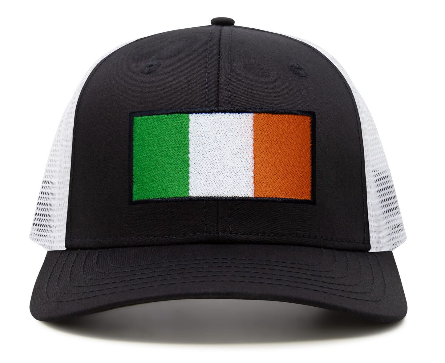 International Tie Irish Flag Hat for Men and Women - Ireland Snapback Trucker Baseball Cap (Black White)