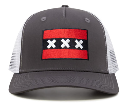 Amsterdam Flag Hat for Men and Women – Adjustable Snapback Baseball Cap by International Tie (Grey White)