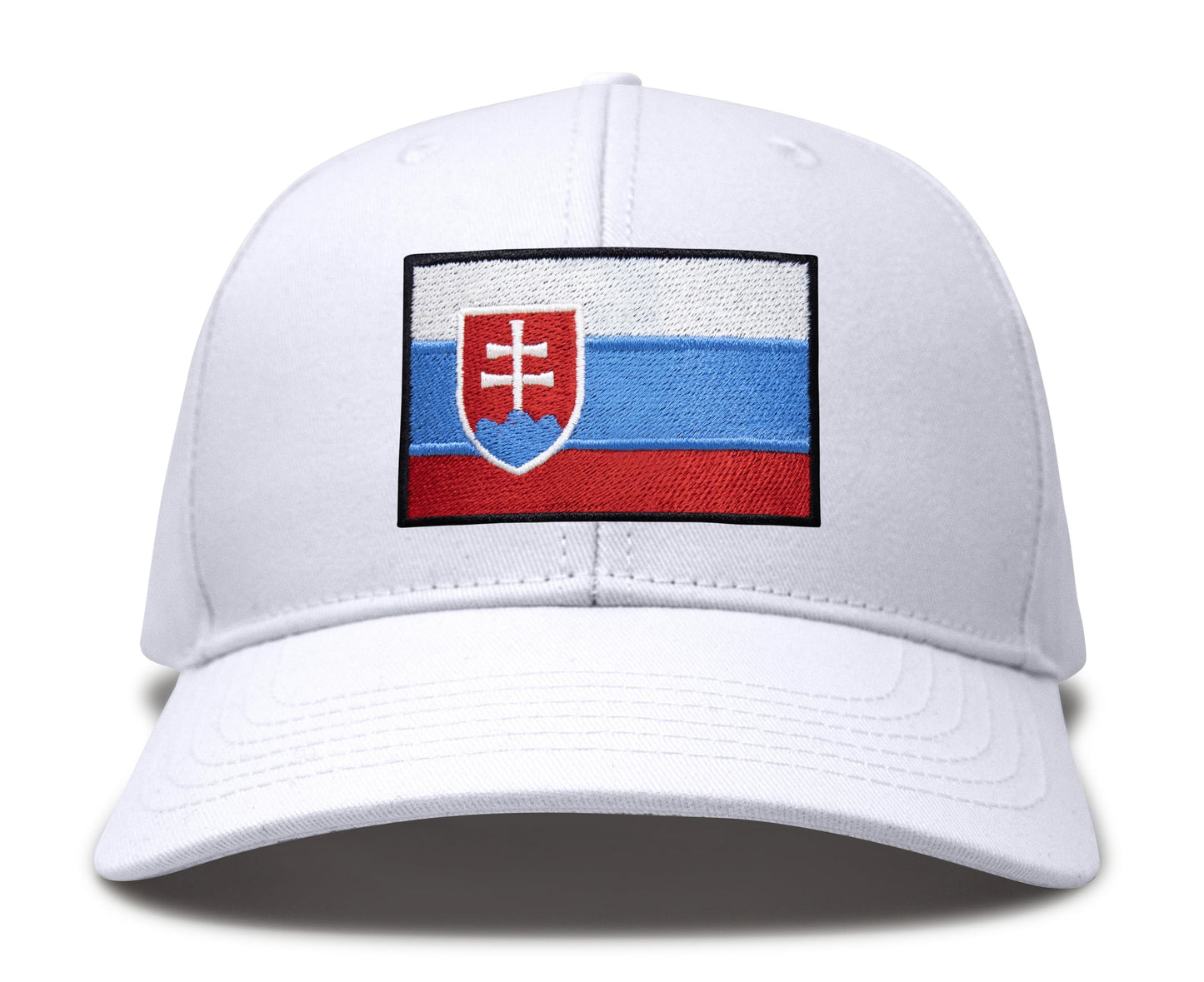International Tie Country Hat for Men and Women, Adjustable Snapback Trucker Baseball Cap with Embroidered Patch (Slovakia, All White) - International Tie