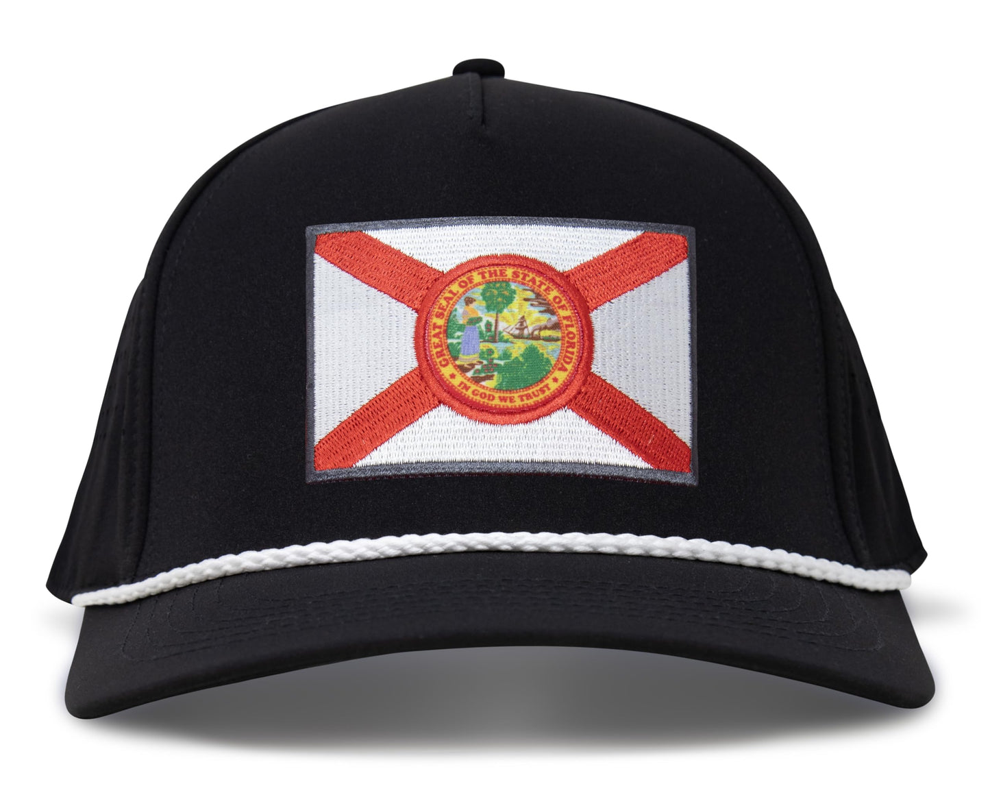 Performance Golf Hat – Adjustable Snapback Trucker Baseball Cap for Men & Women - Jetset Series (Florida, Midnight Black)