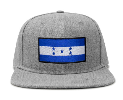 International Tie Honduras Flag Hat for Men and Women - Adjustable Snapback Trucker Baseball Cap (Grey Flatbill)