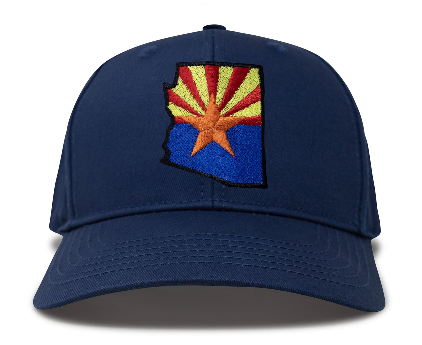 International Tie Stateline Flag Hat for Men and Women - Snapback Trucker Baseball Cap (Arizona, All Navy)