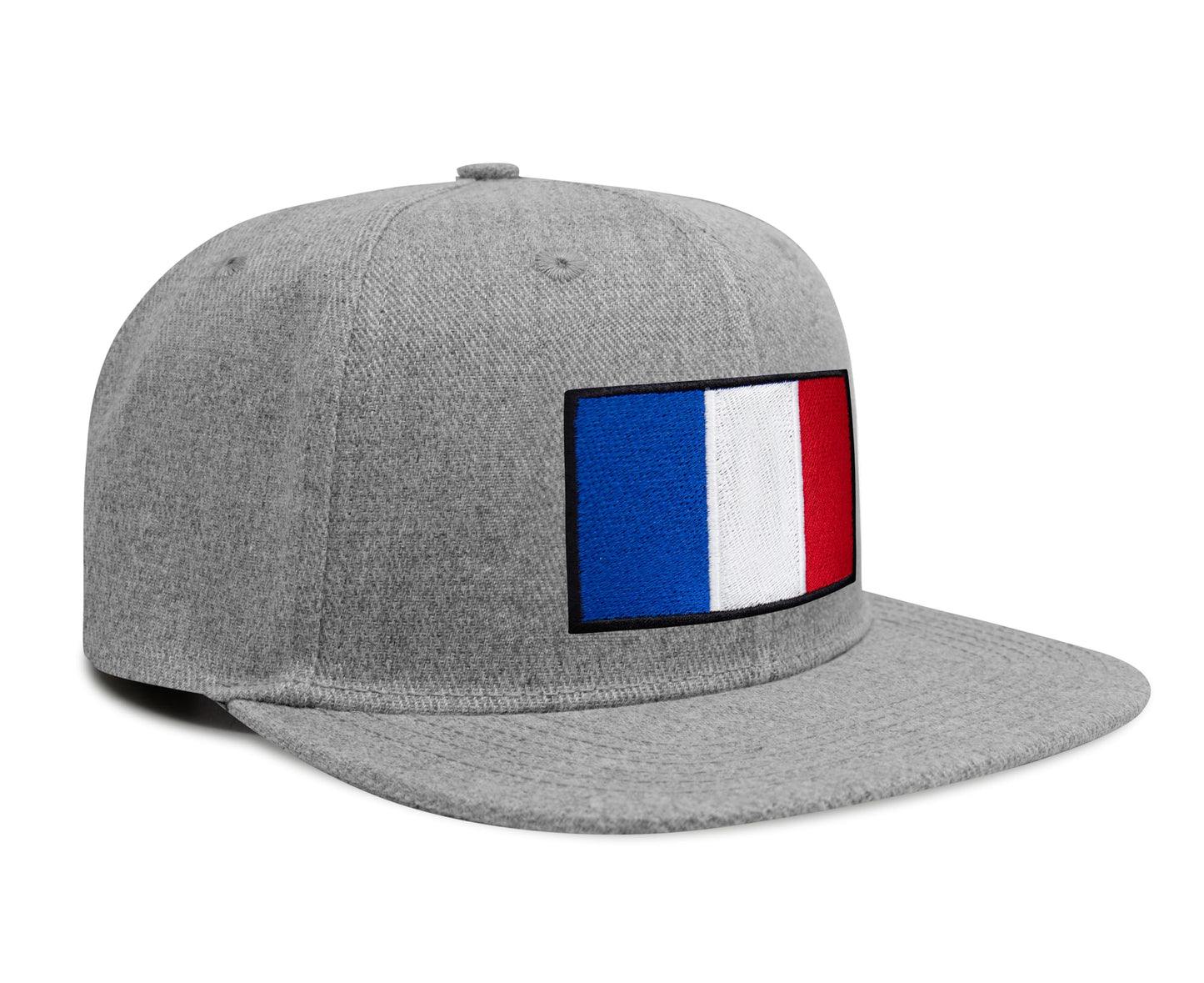 International Tie French Flag Hat for Men and Women - France Snapback Trucker Baseball Cap (Grey Flatbill)