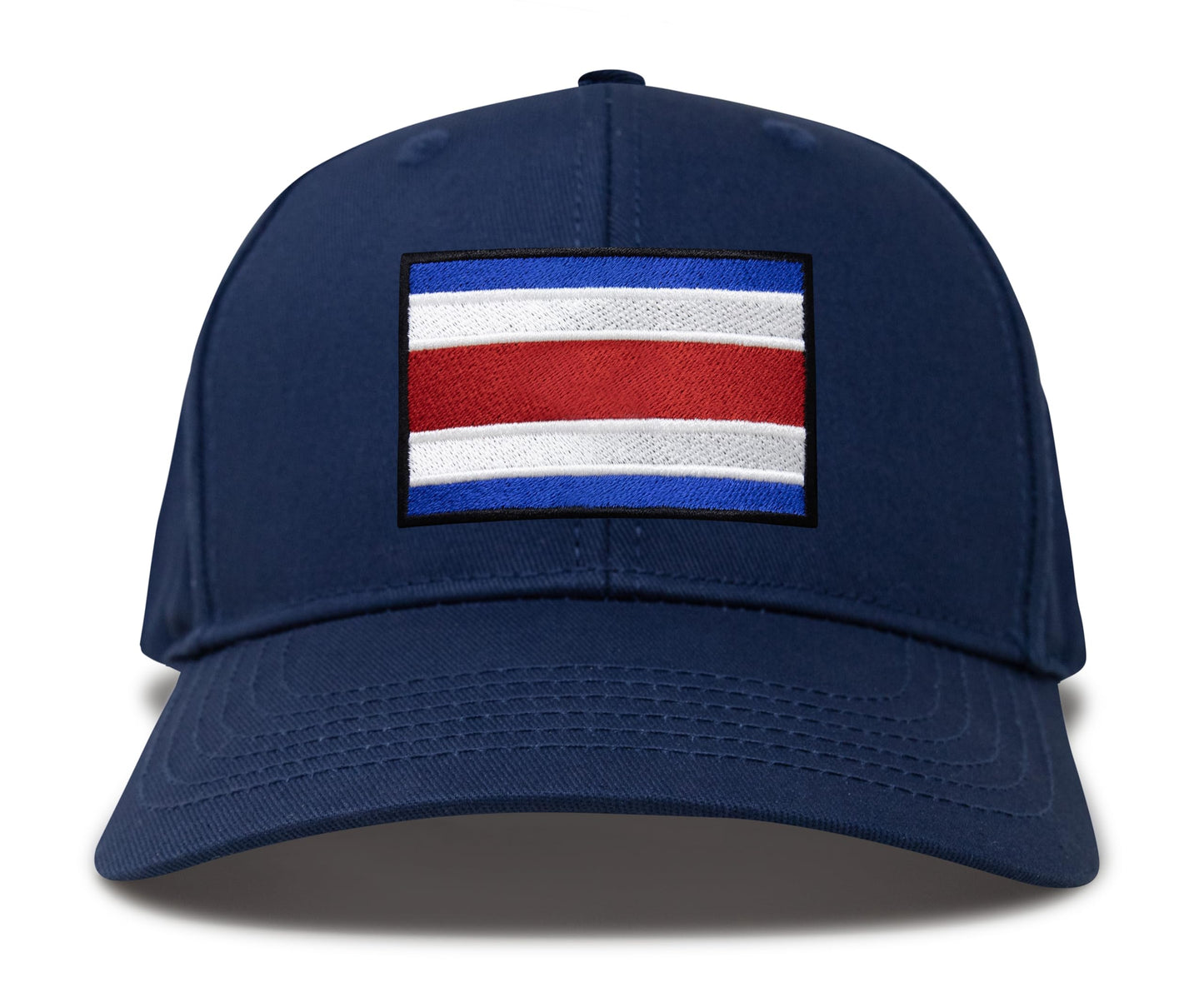 International Tie Country Hat for Men and Women, Adjustable Snapback Trucker Baseball Cap with Embroidered Patch (Costa rica, All Navy) - International Tie