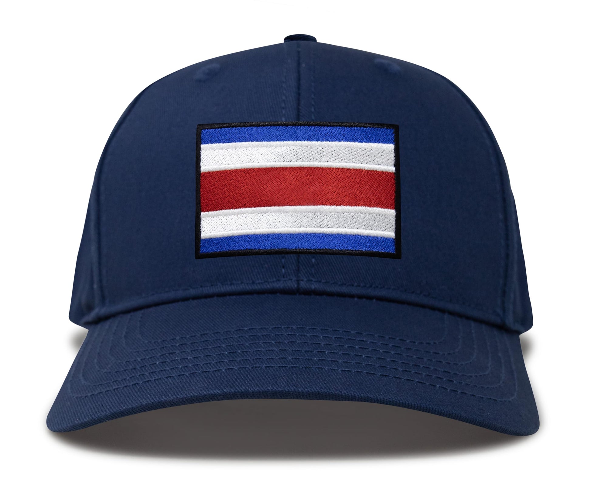 International Tie Country Hat for Men and Women, Adjustable Snapback Trucker Baseball Cap with Embroidered Patch (Costa rica, All Navy) - International Tie