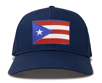 International Tie Puerto Rico Flag Trucker Hat - Snapback Baseball Cap (All Navy)
