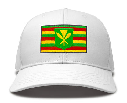 International Tie Kanaka Maoli Hat for Men and Women - Snapback Trucker Baseball Cap (All White)